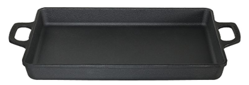 assadeira de ferro fundido retangular, travessa de ferro, tabuleiro para forno, bandeja santana 42x28