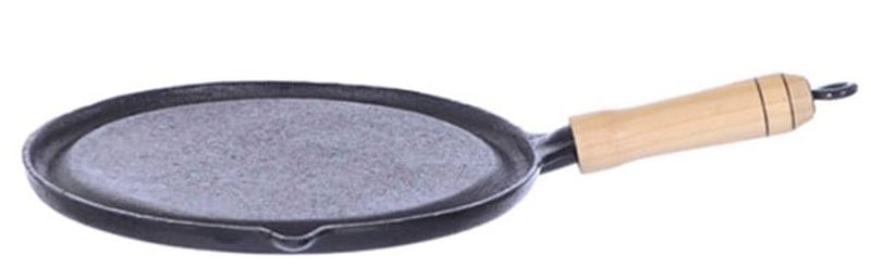 comprar bifeteira de ferro fundido, 22 cm, redonda, grelha, chapa de ferro lisa, fundição Santana