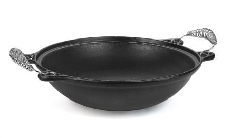 panela wok ferro fundido, panela wok, tacho de ferro, paella de ferro 6 l, sem tampa