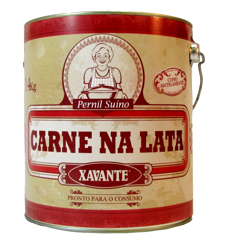 carne na lata, carne na banha, carne na gordura, carne suina, pernil, xavante 3,4kg