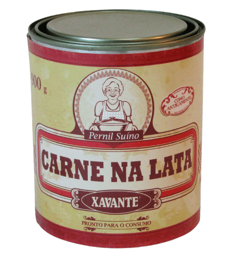 carne na lata, carne na banha, carne na gordura, carne suina, pernil, xavante 900grs