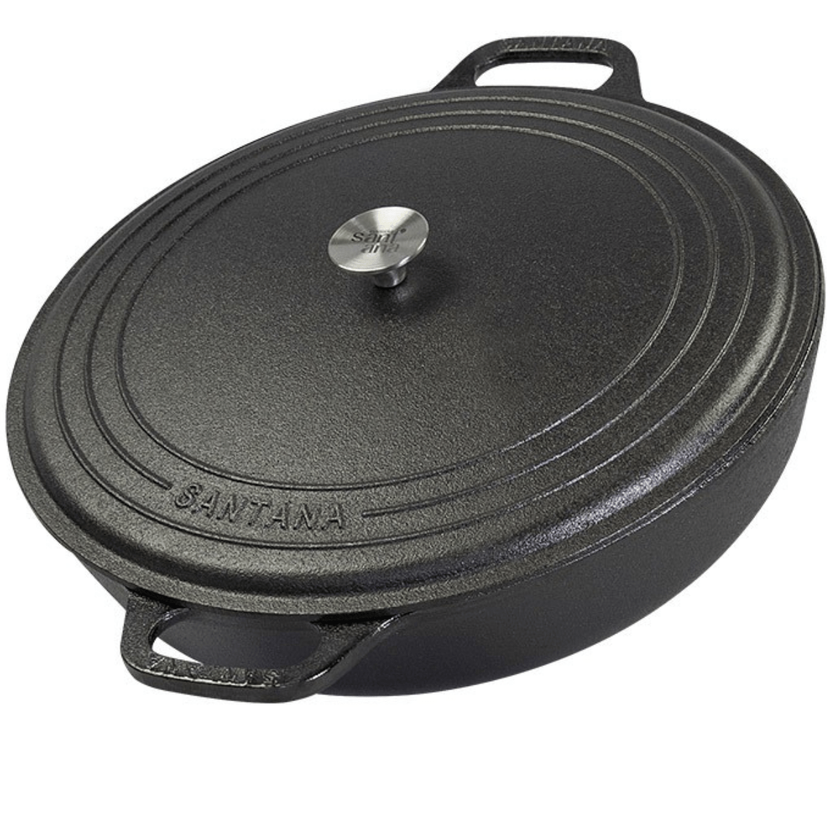Paella Alça Ferro Tampa De Ferro Santana 30 Cm 4 Litros