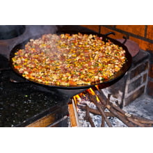 frigideira paella de ferro fundido 48cm, frigideira grande, frigideira grill, chapa de ferro, frigideira antiaderente, libaneza