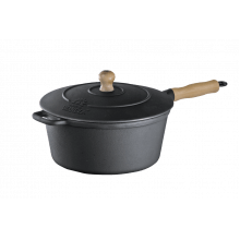 panela de ferro fundido com cabo caçarola com tampa de ferro 3,2 litros 22 cm de diametro fundição lib 