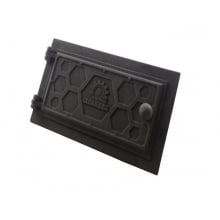 Porta de cinzeiro ou fornalha para fogão a lenha em ferro fundido modelo colmeia, libaneza, 20x13cm