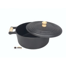 panela de ferro fundido caçarola com tampa de ferro 12,7  litros 36  cm de diametro santana