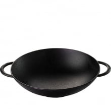 panela wok ferro fundido, panela wok, tacho de ferro, paella de ferro 5,9 l, com tampa, Santana