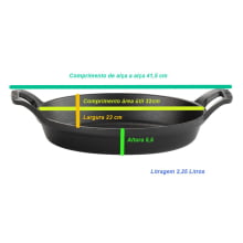 assadeira de ferro fundido oval, 32 cm , travessa de ferro, tabuleiro de ferro, pequena santana