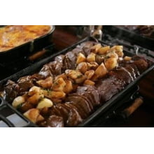 assadeira de ferro fundido retangular, travessa de ferro, tabuleiro para forno, bandeja santana 42x28