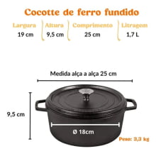 panela de ferro fundido caçarola cocotte 18 cm para panificaçao panela para forno, santana