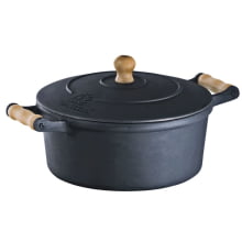 panela de ferro fundido caçarola com tampa de ferro 1 litro 16 cm de diametro fundição lib