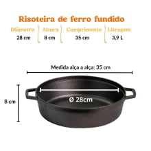 Risoteira Panela De Ferro 28cm 3,9litros Santana Sem Tampa