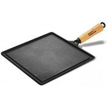 comprar bifeteira de ferro fundido, 24 cm, quadrada, grelha, chapa de ferro lisa, panela mineira