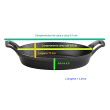 assadeira de ferro fundido oval, 24 cm , travessa de ferro, tabuleiro de ferro, pequena santana