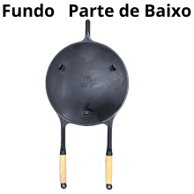 chapa disco ferro fundido, disco de arado, com cabos, panela mineira