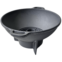 churrasqueira gengis khan, ferro fundido, 33 cm, fogareiro carvão, pedestal