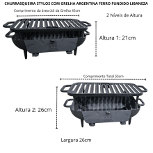CHURRASQUEIRA STYLOS COM GRELHA ARGENTINA LIBANEZA