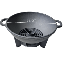 fogareiro ferro fundido, braseiro, lareira, gengis khan, sem grelha, 32 cm