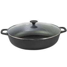 Paella Alça de Ferro 30cm 4 Litros Santana Tampa de Vidro