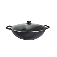 Panela Wok Ferro 8 Litros 36cm Tampa de Vidro Libaneza