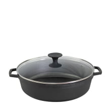Risoteira De Ferro 28cm 3,9litros Com Tampa De Vidro Santana