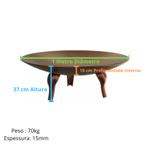Lareira Envelhecida 100 cm Libaneza Braseiro de Jardim