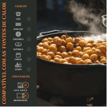 comprar panela de ferro fundido, caçarola, cacarola, 5 litros, panela mineira, fumil, alça ferro