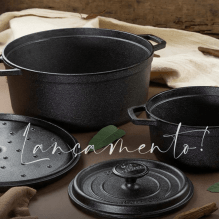 Caçarola alça de ferro tampa de ferro 2,6 litros cocotte 22cm