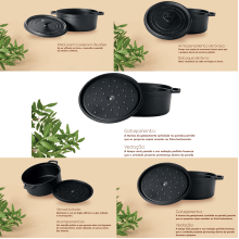 Caçarola alça de ferro tampa de ferro 2,6 litros cocotte 22cm