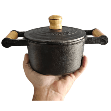 Caçarola Alça de Madeira Tampa de Ferro 1 litro 14cm FS