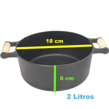 panela de ferro fundido caçarola com tampa de ferro 2 litro 18 cm de diametro santana