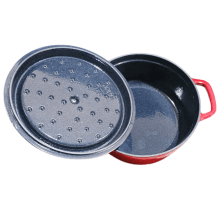 CAÇAROLA DE FERRO ESMALTADA VERMELHA 26cm 5,6 Litros LWG