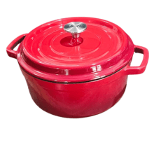 CAÇAROLA DE FERRO ESMALTADA VERMELHA 26cm 5,6 Litros LWG