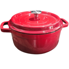 CAÇAROLA DE FERRO ESMALTADA VERMELHA 26cm 5,6 Litros LWG