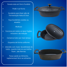 panela de ferro fundido, caçarola, cacarola, 2,5 litros, panela mineira,oval