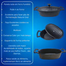 panela de ferro fundido, caçarola, cacarola, 5 litros, panela ,oval