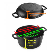 panela de ferro fundido forno holandês defumação panela mineira, 25 cm  dutchoven panela para pão,