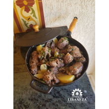 panela frigideira wok de ferro fundido, tacho chines com tampa de ferro 28 cm, frigideira conica Lib