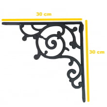 Cantoneira de ferro fundido, mão francesa, rustica, prateleira, suporte de ferro fundido, 30x30 cm